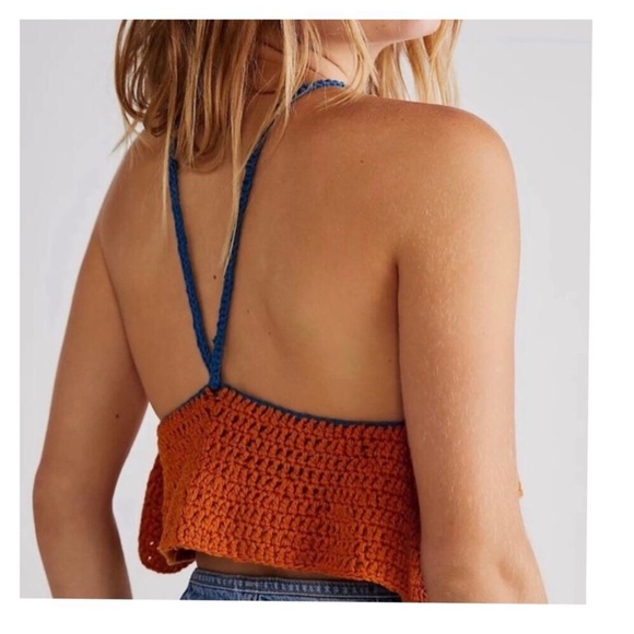 Free People Bella Crochet Crop Top Medium - Picture 5 of 16